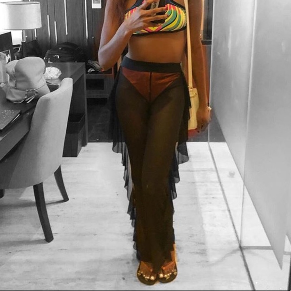 Fringe pants cover up